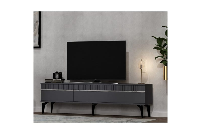 Defneia TV-taso 180 cm - Hopea/Antrasiitti - Huonekalut - TV- & Mediakalusteet - Tv taso & Mediataso
