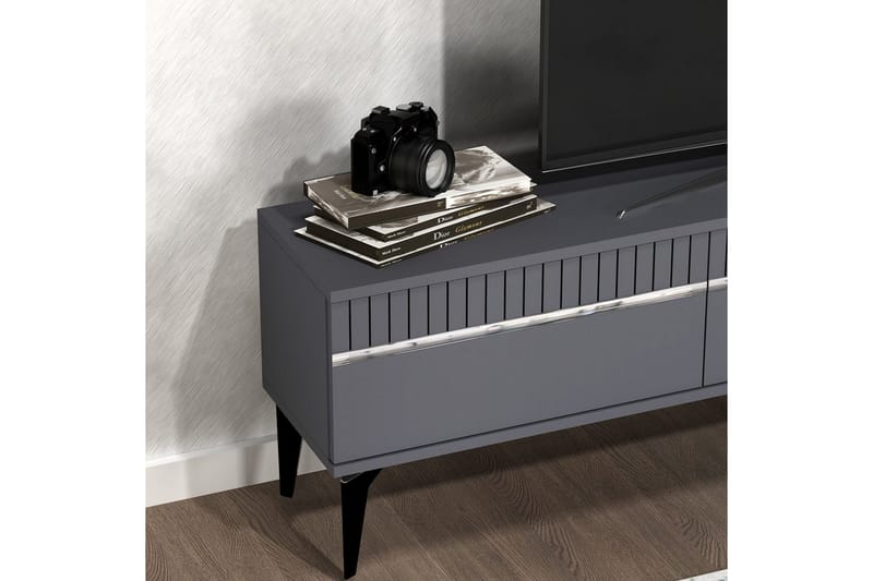 Defneia TV-taso 180 cm - Hopea/Antrasiitti - Huonekalut - TV- & Mediakalusteet - Tv taso & Mediataso