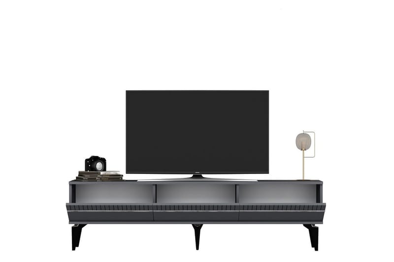 Defneia TV-taso 180 cm - Hopea/Antrasiitti - Huonekalut - TV- & Mediakalusteet - Tv taso & Mediataso