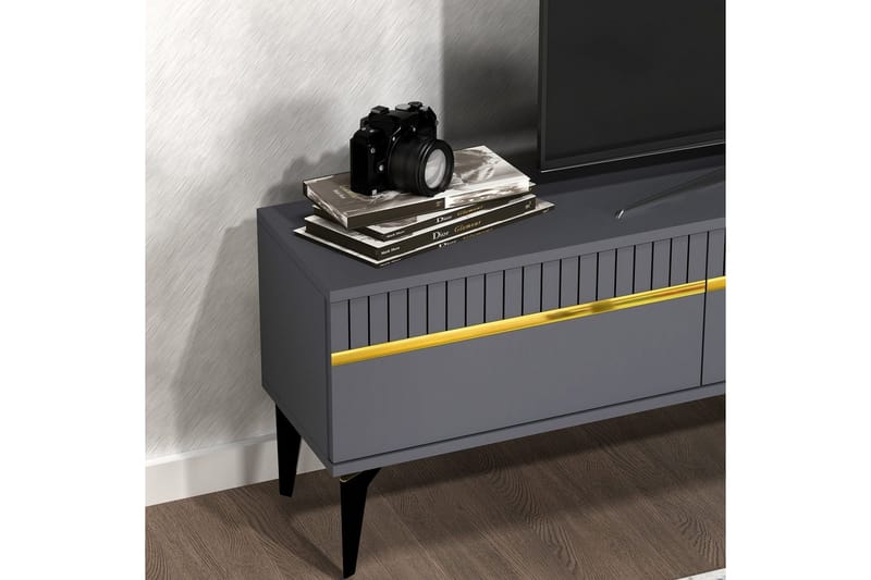 Defneia TV-taso 180 cm - Kulta/Antrasiitti - Huonekalut - TV- & Mediakalusteet - Tv taso & Mediataso