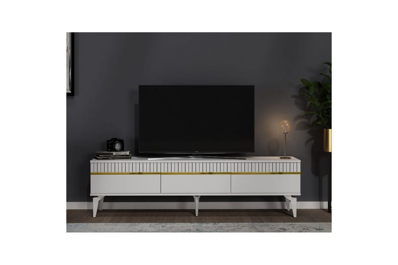 Defneia TV-taso 180 cm - Kulta/Valkoinen - Huonekalut - TV- & Mediakalusteet - Tv taso & Mediataso