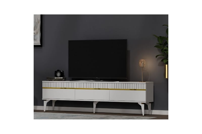 Defneia TV-taso 180 cm - Kulta/Valkoinen - Huonekalut - TV- & Mediakalusteet - Tv taso & Mediataso