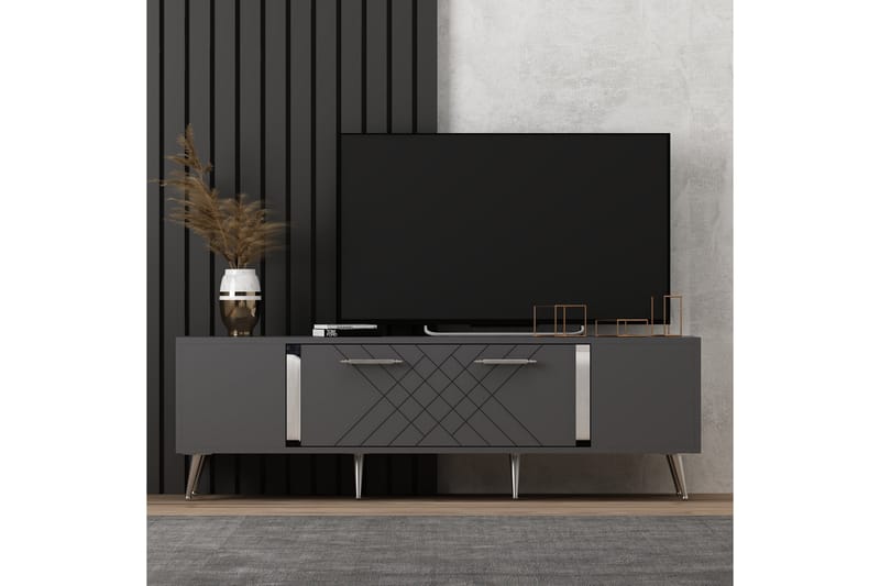 Detas Tv-taso 150 cm - Antrasiitti/Hopea - Huonekalut - TV- & Mediakalusteet - Tv taso & Mediataso
