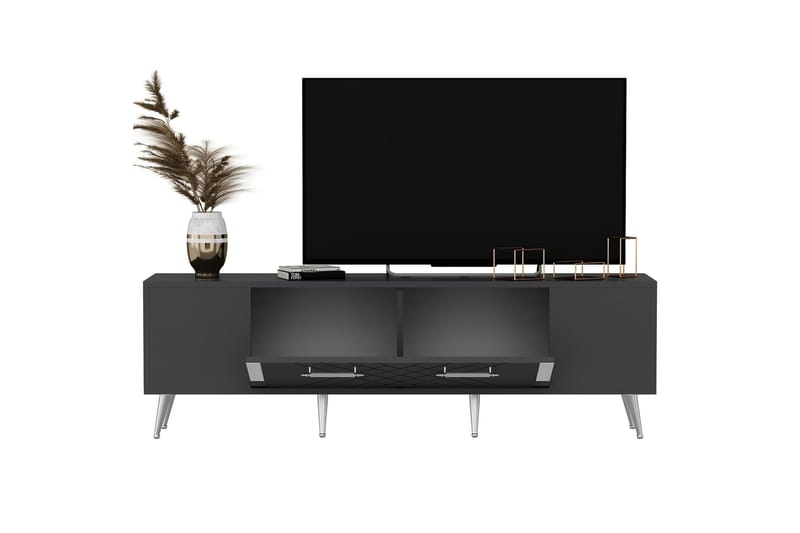 Detas Tv-taso 150 cm - Antrasiitti/Hopea - Huonekalut - TV- & Mediakalusteet - Tv taso & Mediataso