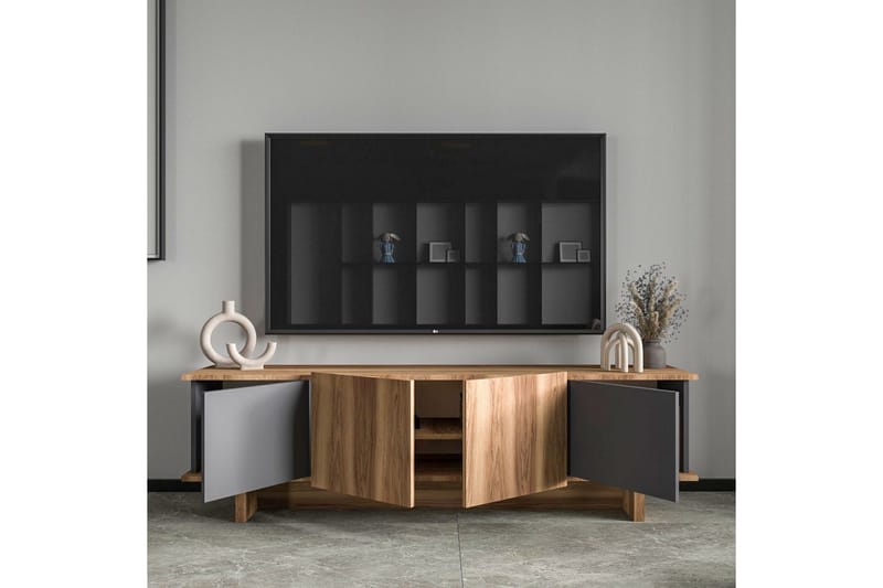 Diannare TV-taso 180 cm - Keskisävyinen puu/Antrasiitti - Huonekalut - TV- & Mediakalusteet - Tv taso & Mediataso
