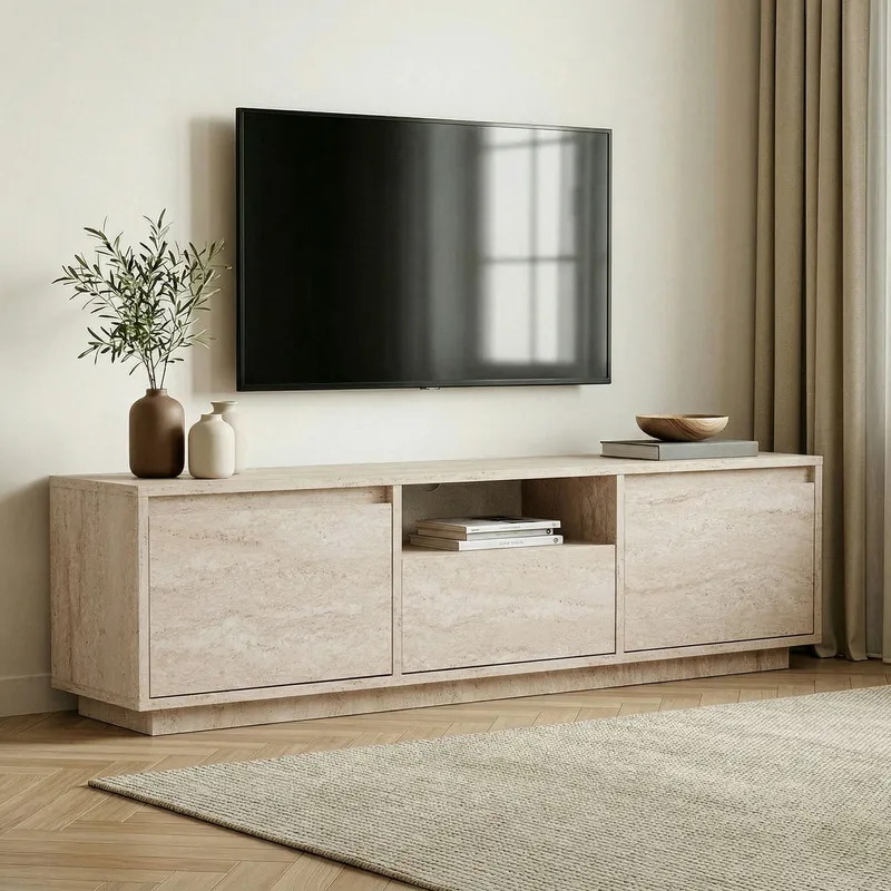 Domar TV-taso 160 cm - Travertiini - Huonekalut - TV- & Mediakalusteet - Tv taso & Mediataso