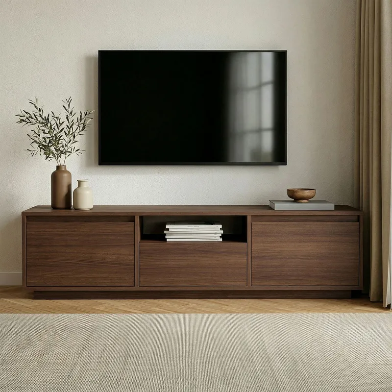 Domar TV-taso 160 cm - Walnut - Huonekalut - TV- & Mediakalusteet - Tv taso & Mediataso