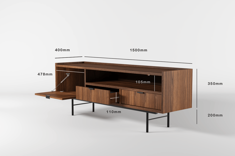 Dravo TV-taso 150 cm - Warmia-pähkinä - Huonekalut - TV- & Mediakalusteet - Tv taso & Mediataso