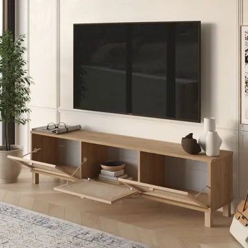 Dune lattiaseisova tv-taso 180 cm säilytyksellä tammi - Ruskea - Huonekalut - TV- & Mediakalusteet - Tv taso & Mediataso
