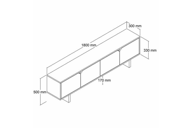 Edrion TV-taso 180 cm - Luonnonväri - Huonekalut - TV- & Mediakalusteet - Tv taso & Mediataso