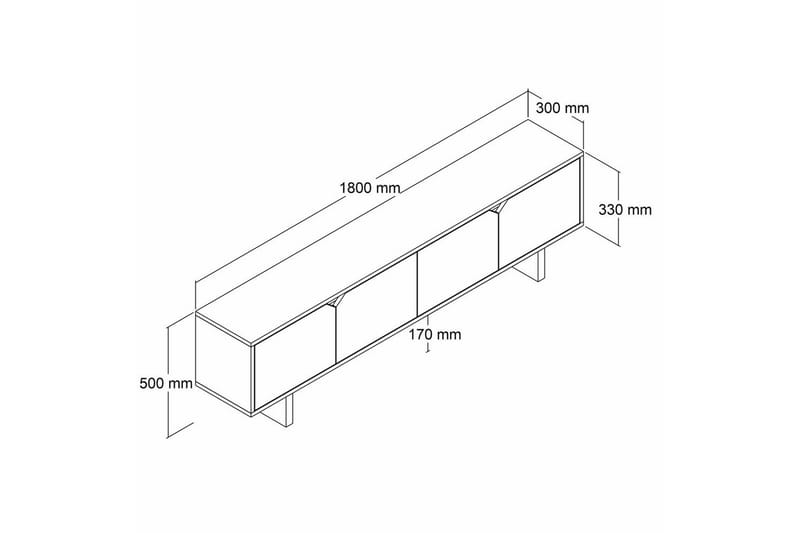 Edrion TV-taso 180 cm - Travertiini - Huonekalut - TV- & Mediakalusteet - Tv taso & Mediataso