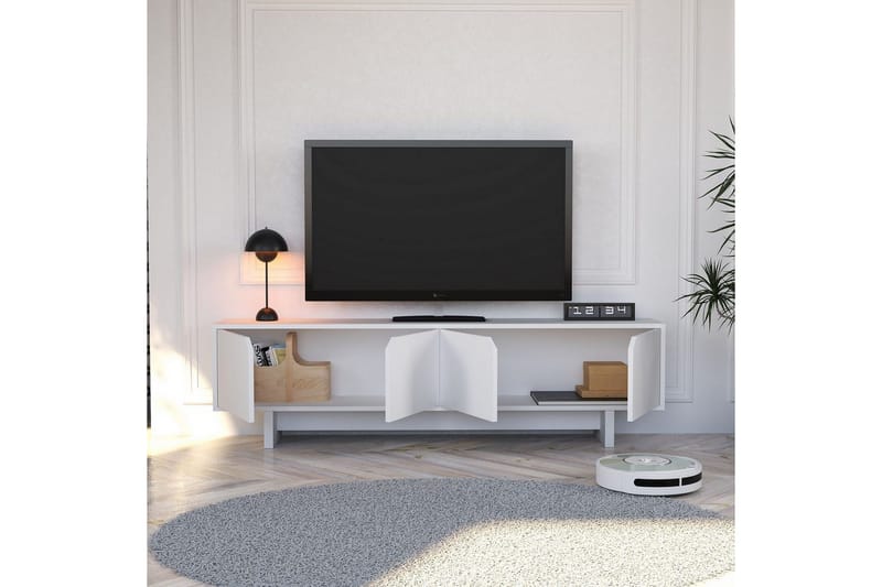 Edrion TV-taso 180 cm - Valkoinen - Huonekalut - TV- & Mediakalusteet - Tv taso & Mediataso
