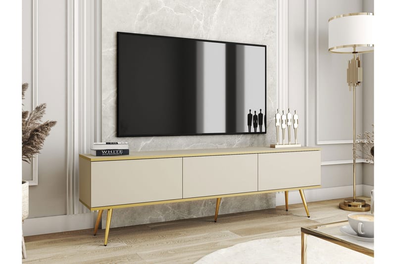 Edson Tv-taso 175 cm - Beige/Kulta - Huonekalut - TV- & Mediakalusteet - Tv taso & Mediataso