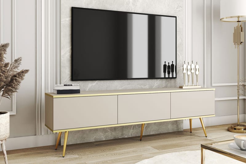 Edson Tv-taso 175 cm - Beige/Kulta - Huonekalut - TV- & Mediakalusteet - Tv taso & Mediataso