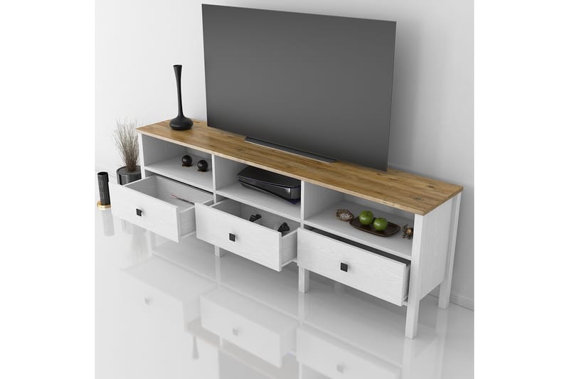 Elspet Tv-taso 180 cm - Ruskea/Valkoinen - Huonekalut - TV- & Mediakalusteet - Tv taso & Mediataso