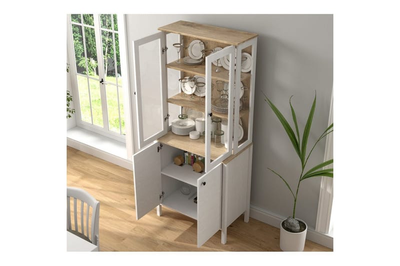 Elvan Kirjahylly 83 cm - Luonnollinen/Valkoinen - Säilytys - Hylly - Kirjahylly