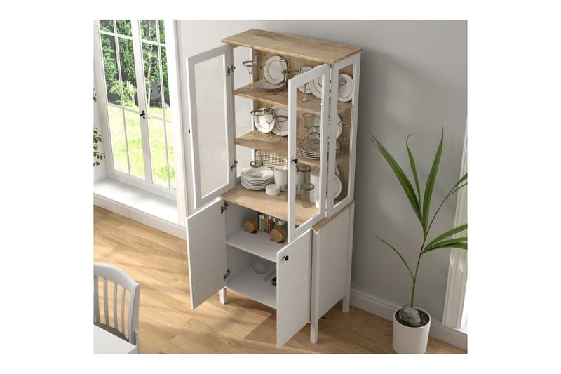 Elvan Kirjahylly 83 cm - Luonnollinen/Valkoinen - Säilytys - Hylly - Kirjahylly