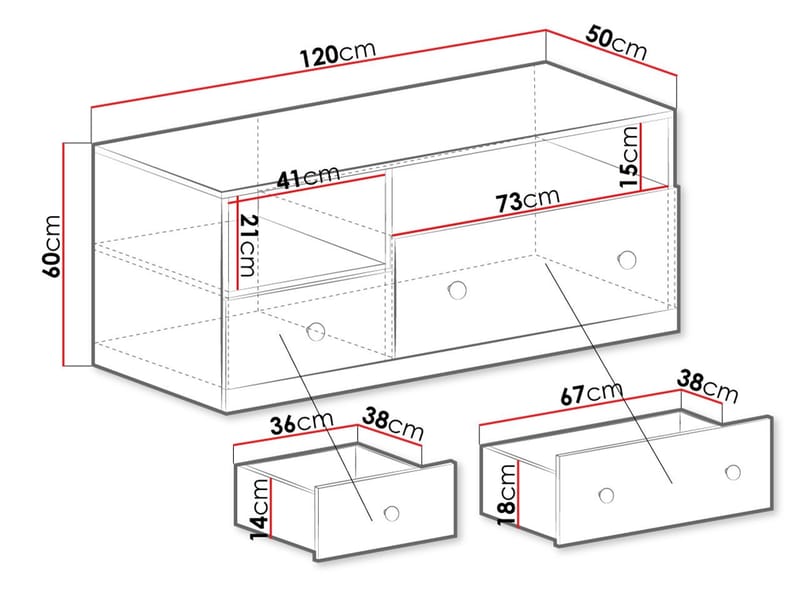 Elvaren TV-taso 120 cm - Huonekalut - TV- & Mediakalusteet - Tv taso & Mediataso