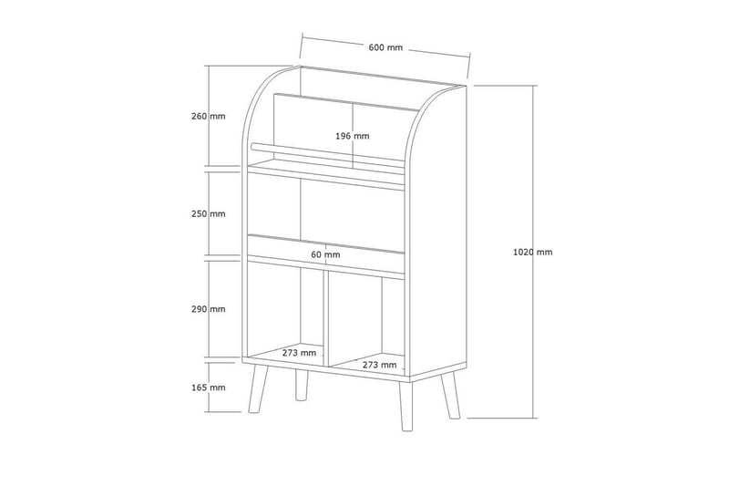 Elyric Kirjahylly 60 cm - Tammi - Säilytys - Hylly - Kirjahylly