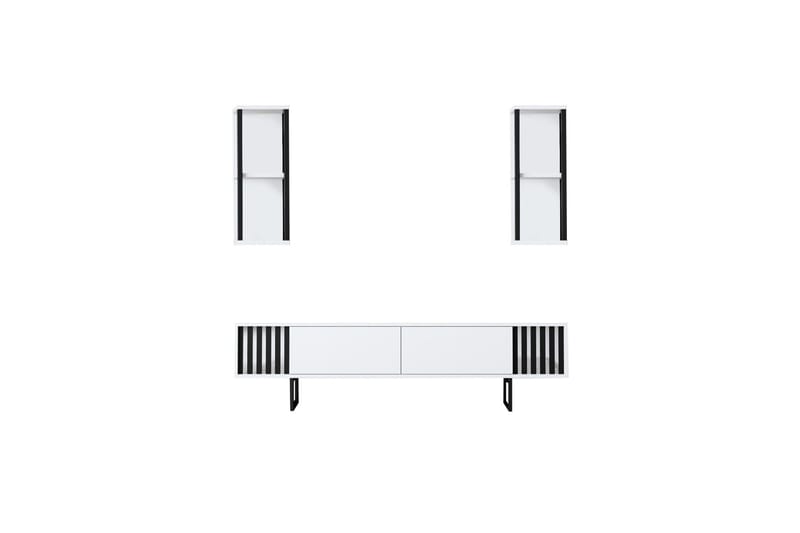 Erdem Tv-taso 180 cm - Valkoinen/Musta - Huonekalut - TV- & Mediakalusteet - Tv taso & Mediataso