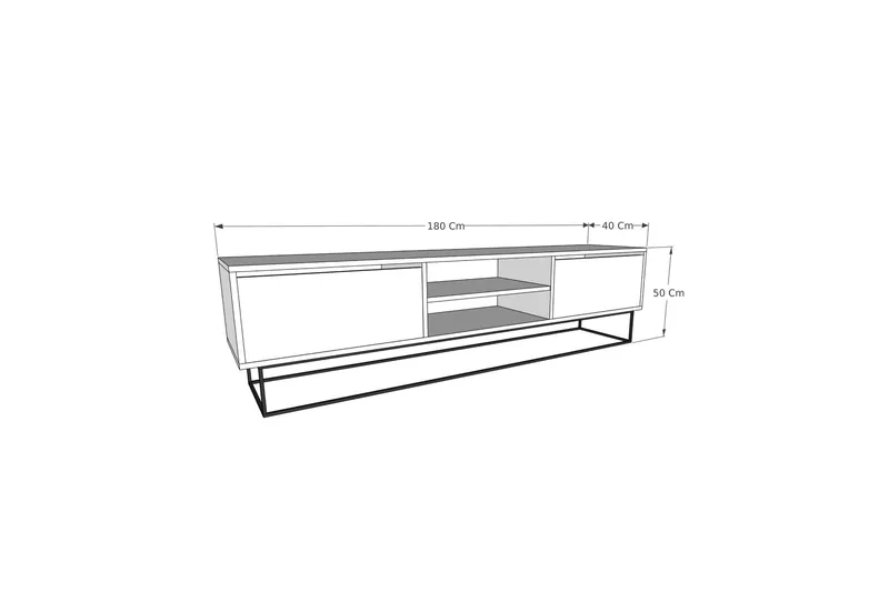 Escape Tv-taso 180 cm - Musta/Marmori - Huonekalut - TV- & Mediakalusteet - Tv taso & Mediataso