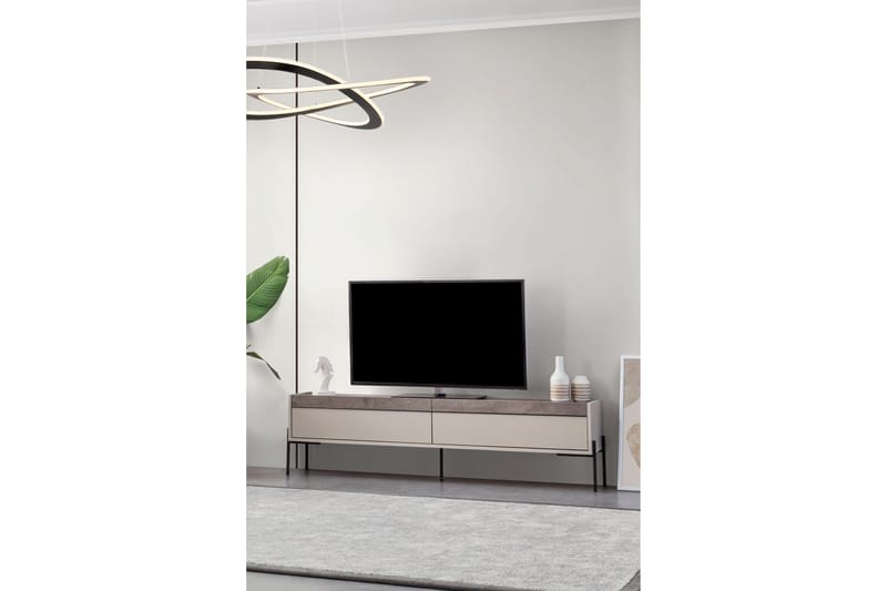 Ezara Tv-taso 177 cm - Hiekkakivi/Musta - Huonekalut - TV- & Mediakalusteet - Tv taso & Mediataso