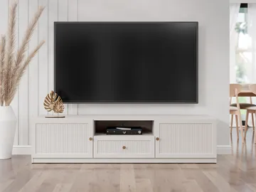Fayric lattialla seisova tv-taso 180 cm säilytyksellä maalattu puu - Beige - Huonekalut - TV- & Mediakalusteet - Tv taso & Mediataso