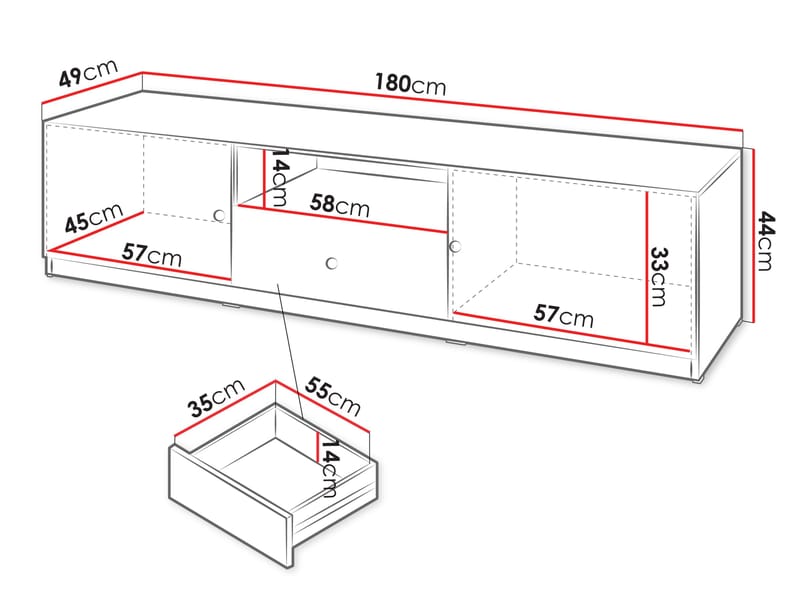 Fayric TV-taso 180 cm - Beige - Huonekalut - TV- & Mediakalusteet - Tv taso & Mediataso