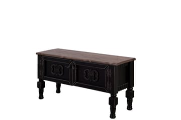 Flor lattialla seisova tv-taso 100 cm säilytyksellä maalattua puuta - Musta - Huonekalut - TV- & Mediakalusteet - Tv taso & Mediataso