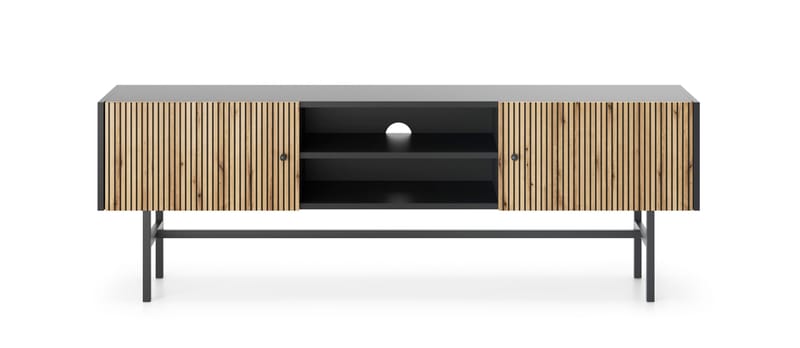 Francisca TV-taso 155 cm - Musta/Tammi - Huonekalut - TV- & Mediakalusteet - Tv taso & Mediataso