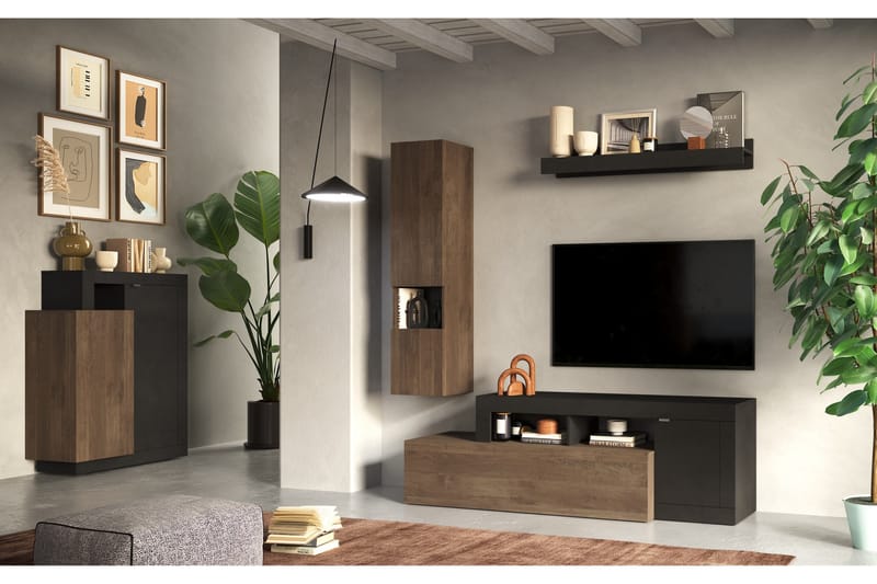 Freedom TV-kalustesarja 181x35 cm - Mustanruskea - Huonekalut - TV- & Mediakalusteet - TV-kalustepaketti