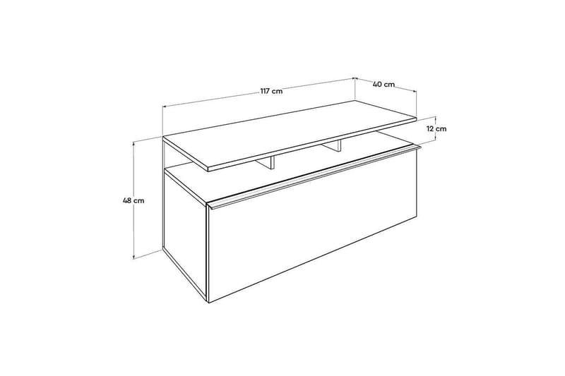 Galnor TV-taso 117 cm - Keskisävyinen puu/Valkoinen - Huonekalut - TV- & Mediakalusteet - Tv taso & Mediataso