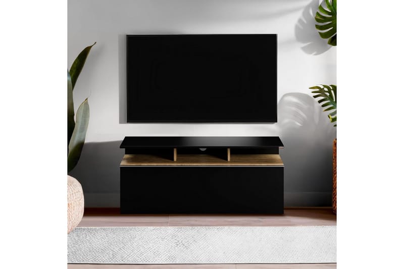 Galnor TV-taso 117 cm - Musta/Keskisävyinen puu - Huonekalut - TV- & Mediakalusteet - Tv taso & Mediataso
