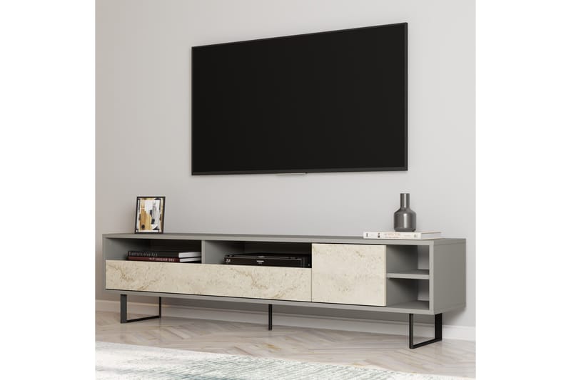 Gazali TV-taso 180 cm - Harmaa/Travertiini - Huonekalut - TV- & Mediakalusteet - Tv taso & Mediataso