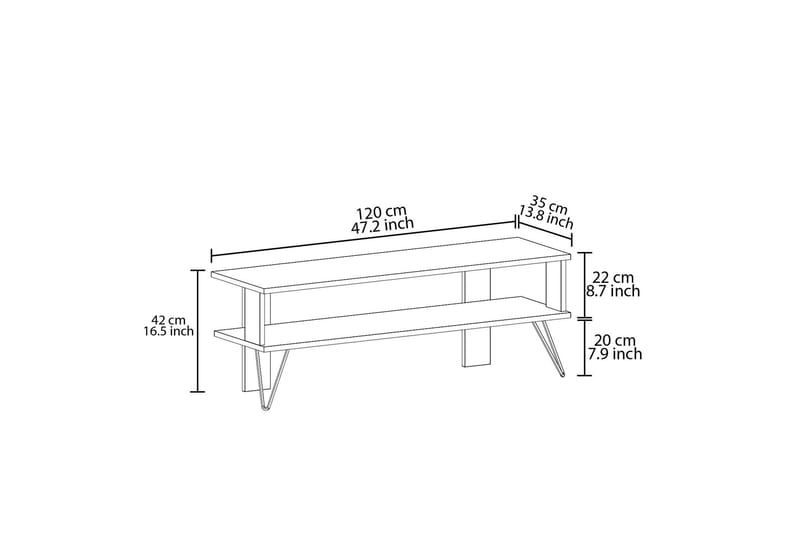 Greger TV-taso 120 cm - Harmaa - Huonekalut - TV- & Mediakalusteet - Tv taso & Mediataso