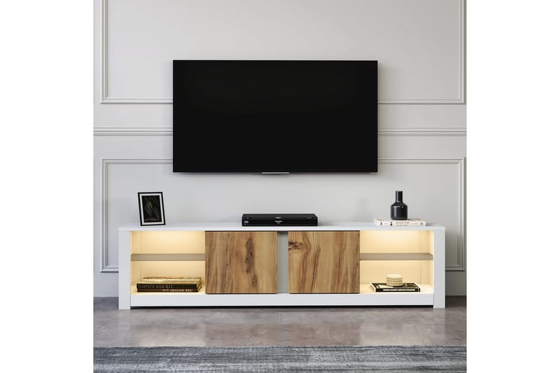 Griselda tv-taso 180 cm tammi - Valkoinen - Huonekalut - TV- & Mediakalusteet - Tv taso & Mediataso