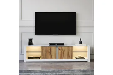 Griselda TV-taso 180 cm - Valkoinen/Tammi - Huonekalut - TV- & Mediakalusteet - Tv taso & Mediataso