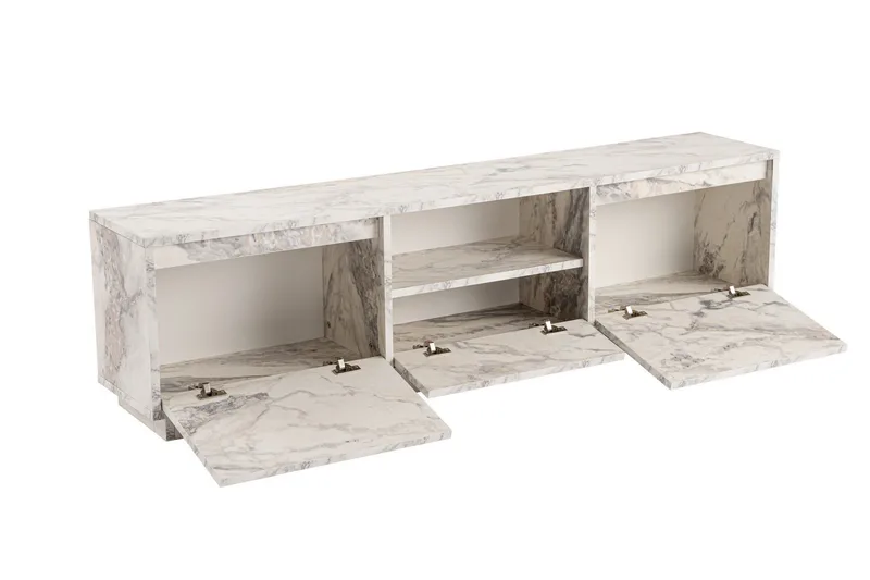 Gulliver Tv-taso 160x30 cm - Vaalea Beige/Marmori - Huonekalut - TV- & Mediakalusteet - Tv taso & Mediataso