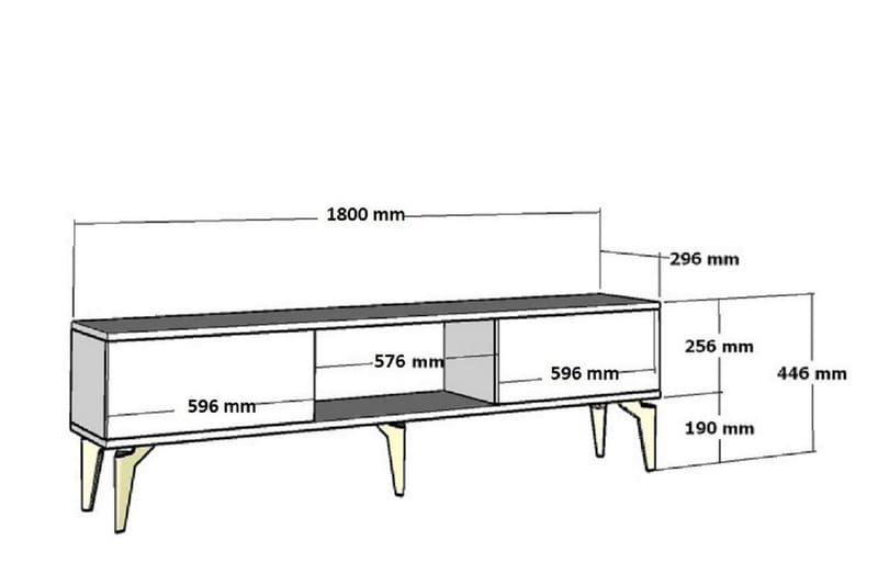 Harlen Tv-taso 180 cm - Antrasiitti/Kulta - Huonekalut - TV- & Mediakalusteet - Tv taso & Mediataso