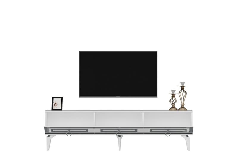Harlen Tv-taso 180 cm - Valkoinen/Hopea - Huonekalut - TV- & Mediakalusteet - Tv taso & Mediataso