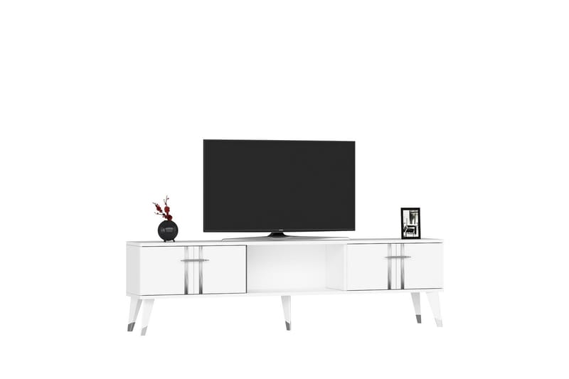 Harsum Tv-taso 150 cm - Valkoinen/Hopea - Huonekalut - TV- & Mediakalusteet - Tv taso & Mediataso