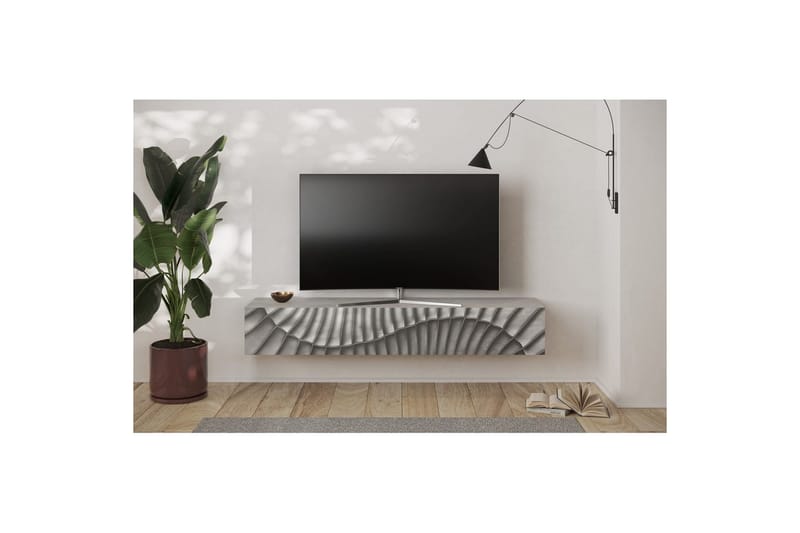 Hawell Seinälle kiinnitettävä TV-taso 180 cm - Harmaa - Huonekalut - TV- & Mediakalusteet - Tv taso & Mediataso