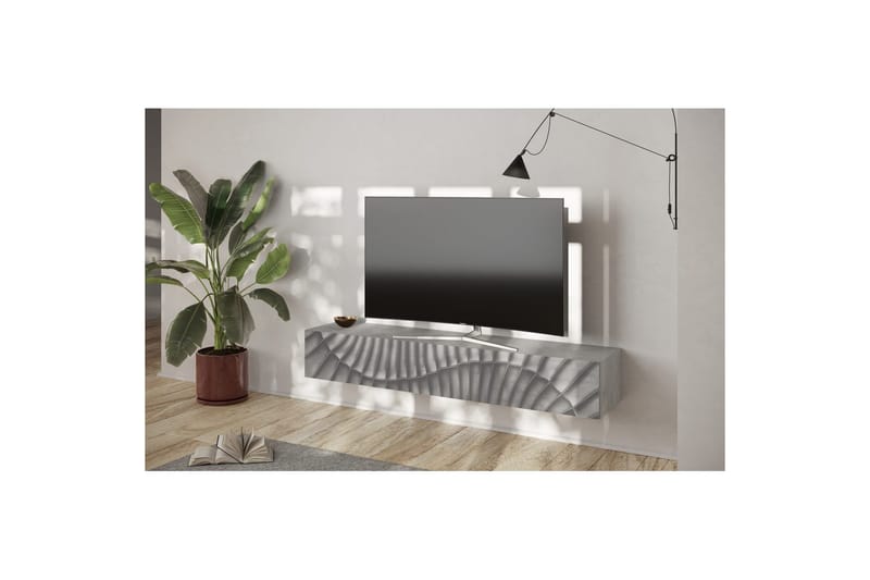 Hawell Seinälle kiinnitettävä TV-taso 180 cm - Harmaa - Huonekalut - TV- & Mediakalusteet - Tv taso & Mediataso