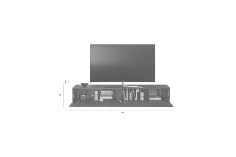 Hawell Seinälle kiinnitettävä TV-taso 180 cm - Tumma harmaa - Huonekalut - TV- & Mediakalusteet - Tv taso & Mediataso