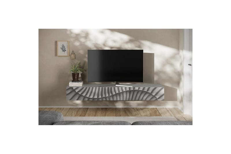 Hawell Seinälle kiinnitettävä TV-taso 210 cm - Harmaa - Huonekalut - TV- & Mediakalusteet - Tv taso & Mediataso