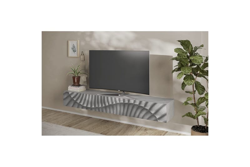 Hawell Seinälle kiinnitettävä TV-taso 210 cm - Harmaa - Huonekalut - TV- & Mediakalusteet - Tv taso & Mediataso