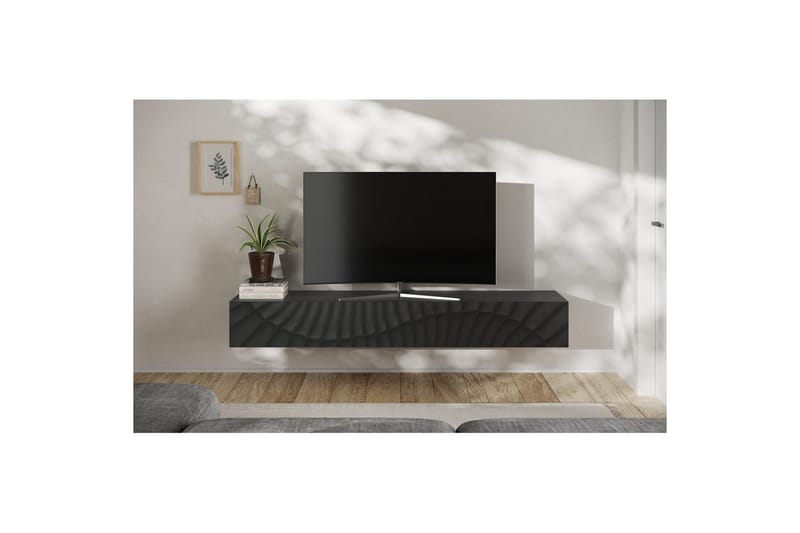 Hawell Seinälle kiinnitettävä TV-taso 210 cm - Tumma harmaa - Huonekalut - TV- & Mediakalusteet - Tv taso & Mediataso