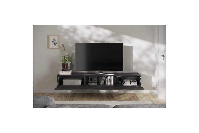 Hawell Seinälle kiinnitettävä TV-taso 210 cm - Tumma harmaa - Huonekalut - TV- & Mediakalusteet - Tv taso & Mediataso