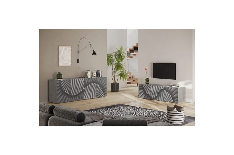 Hawell TV-taso 181 cm - Harmaa - Huonekalut - TV- & Mediakalusteet - Tv taso & Mediataso