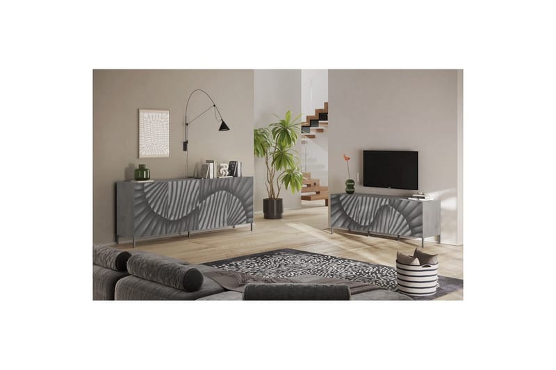 Hawell TV-taso 181 cm - Harmaa - Huonekalut - TV- & Mediakalusteet - Tv taso & Mediataso